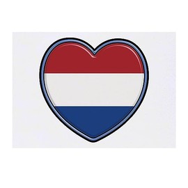 'Netherlands Flag Heart' Temporary Tattoo - Water Resistant, Skin-Safe, Non-Toxic Transfer (TO00062259)