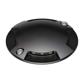 ledscom.de LED Ground Light, Path Marker BUNDA for Outdoors, IP67, 4-Flame, Black, Round, 70mm Ø, Cool White