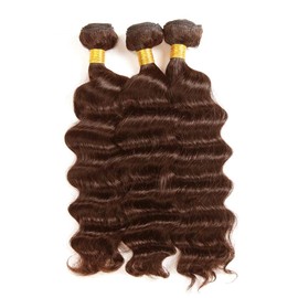 Brown Bundles Human Hair Color 4 Bundles Dark Brown Human Hair Deep Wave Bundles 10 12 14 Inch Double Weft Wet And Wavy Bundles Human Hair For Black Women Dark Brown Deep Wave Bundles