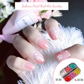Nail Parts, Cherry Blossom, Hologram, Cherry Blossom Petals, Brion, Sakura, Flower, Holo, Sequins, Red, White, Pink, Nail Art, Gel Nails, Resin, Enclosed Parts, Decoration Parts