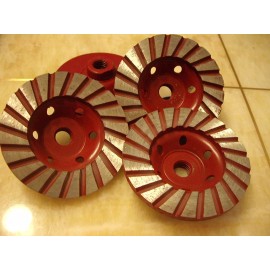 Roxx Tools 4 Inch Diamond Turbo Cup wheel 3 PIECE Grinding Granite Stone Concrete terrazzo