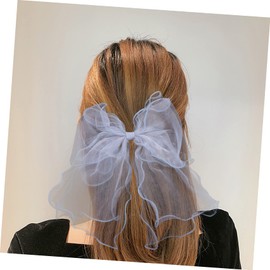 FRCOLOR Bow Hair Clip with Spring Design Elegant Headdress for Girls and Women for Parties and Festivals Durable and Comfortable Hair Accessory Blue Color