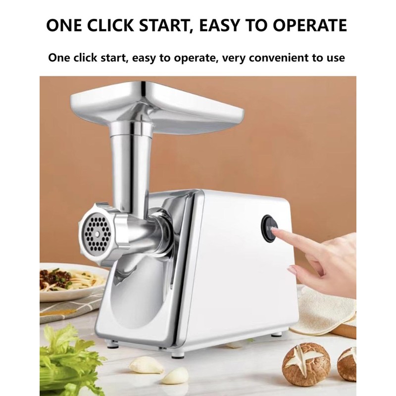 Zuguachi Electric Meat Grinder, Multifunctional Household Food Processing Machine, Stainless
