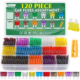 120-Piece Car Fuse Set, Bolatus Standard Car Fuses Blade Fuses with Fuse Puller, Automotive Fuses for Car, Motorhome, Truck, Motorcycle (2A, 3A, 5A, 7.5A, 10A, 15A, 20A, 25A, 30A, 35A, 40A)