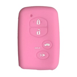 Key Fob Cover Camry Corolla: 4 Buttons Silicone Key Fob Case Fit for Toyota Avalon Hybrid Highlander Hybrid Prius Plug in Hybrid HYQ14ACX 899040T020 HYQ14AAB 2007 to 2015 Pink Remote Protector