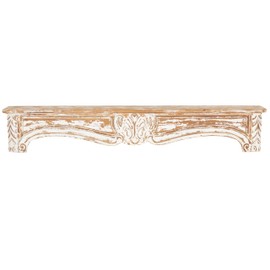 Deco 79 Wooden Room Wall Shelf Distressed 1 Shelf Floating Shelf, Display Shelf 60" x 8" x 9", Light Brown