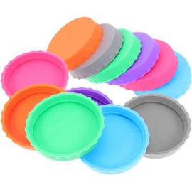 VICASKY Protector de Tapas de Silicona para Latas de Bebidas, Set de 12 Piezas Diseño Colorido, Reutilizables y Resistentes, para Uso en Picnic y Fiestas