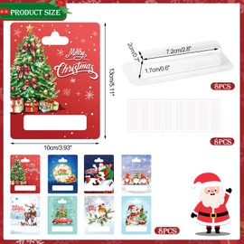 DPKOW Christmas Money Gift Packaging, Pack of 8 Gift Cards, Christmas Wish Filler, Money Gift, Christmas Party Money Gift Ideas for Children, Christmas Money Holder Purses with Plastic Sleeve