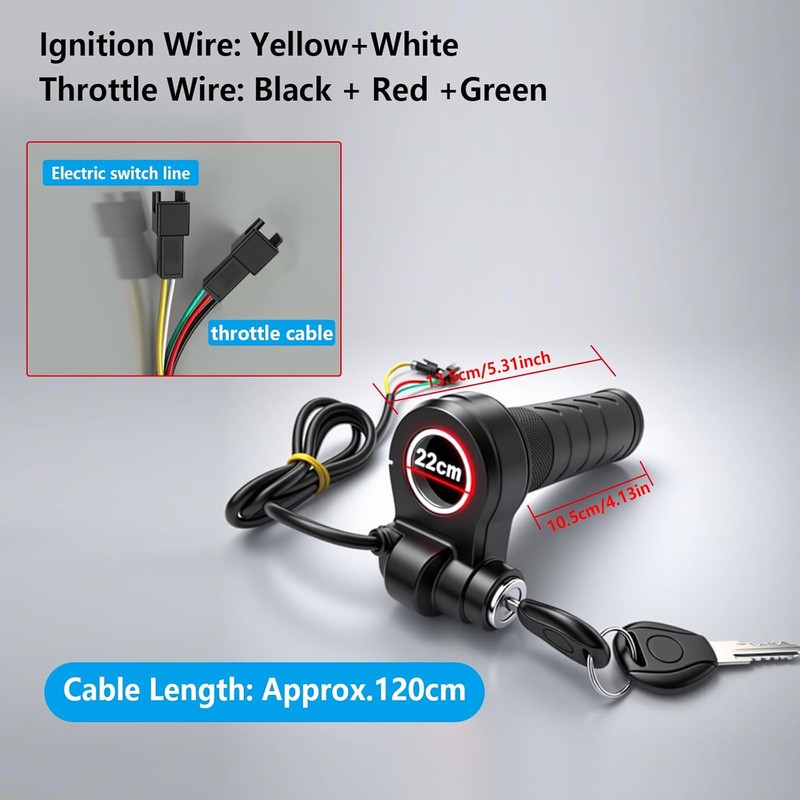 Full Twist Throttle for Ridstar Q20, 3-Pin Ebike Twist Throttle