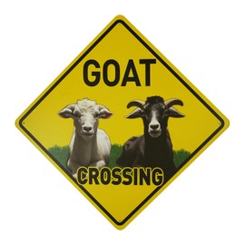 BTHUKO Goat Crossing 12" X 12" Aluminum Sign