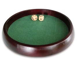 Engelhart - 300807- Deluxe Wooden Dice Tray 13 inch + 2 dices