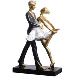 CINY Affectionate Couple Art Resin Statues, Double Dance Figurines, Resin Home Desktop Ornament, Wedding Anniversary Sculptures for Women Men, Abstract and Creative