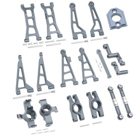 Mjx Hyper Go H16 16208 16209 16210 Metal Suspension Swing Arm Driver Shaft Shock Absorber Steering Motor Mount Group Assembly RC Car Part (Titanium)