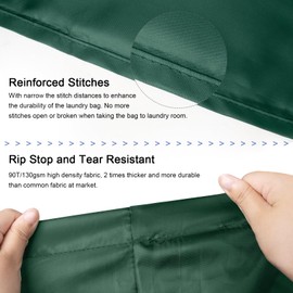 Polecasa Polecasa Small Heavy Duty Laundry Bag with 130gsm Tear Resistant Fabric and Handles, Easy to Carry Durable Dirty Clothes Drawstring Bag, Perfect for College Dorm, Travel 21x24, Green