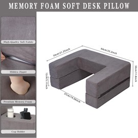 Reading Pillow for Gaming, Laptop Pillow for Adult, Memory Foam Gaming Pillow for Reading, Working, Playing Steam Deck Switch or Sitting in Bed Floor Sofa