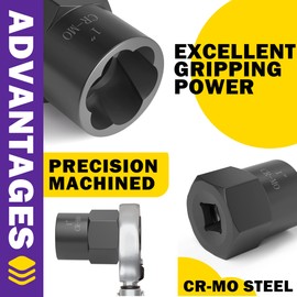 5PCS Bolt Extractor Kit Heavy Duty, 1/2" Drive Impact Lug Nut Remover Tool, Nut Extractor Set Large Size 19-25mm For Removing Stripped, Damaged, Rounded off and Rusted Nuts, Bolts, Studs