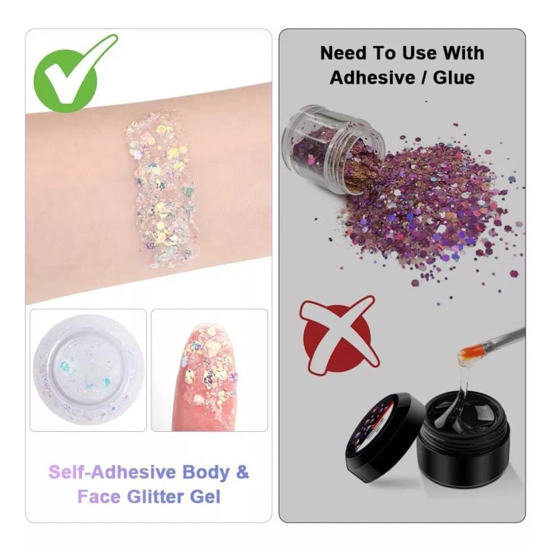Handaiyan Gel Con Purpurina Para El Cuerpo Lentejuelas A Escala