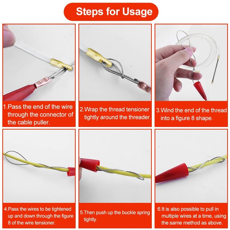 WENRERO Cable Running Puller Rods Electrical Wire Threader Nylon Fish Tape