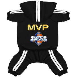 Dog Hoodies Dog Clothes Apparel 4 Legs Jumpsuit Football MVP Fleece Sweater Winter Sweat Shirt Warm Cotton Hoodie for Small Dog Medium Large Dog Cat Black XXL