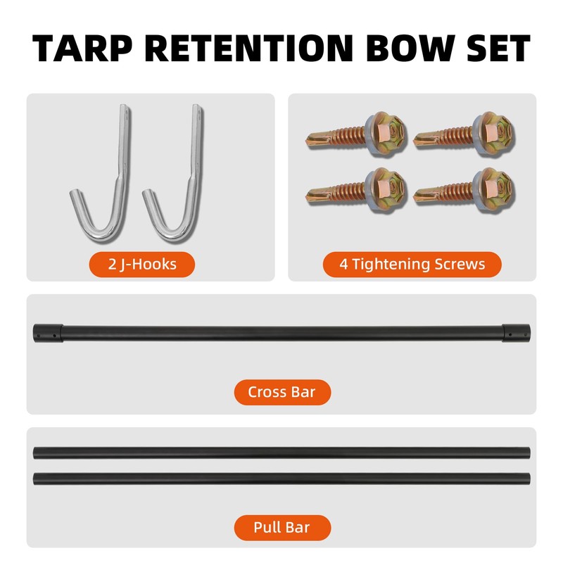 Zhangmengge Wolfwo Dump Trailer Tarp Retention Bar, 100” Extension Tarp