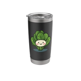 Kawaii Spinach Face for Vegetable Lovers Stainless Steel Insulated Tumbler