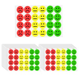 Smiley Face Stickers, Red Yellow Green Traffic Light Mood Sticker, 600 Pcs