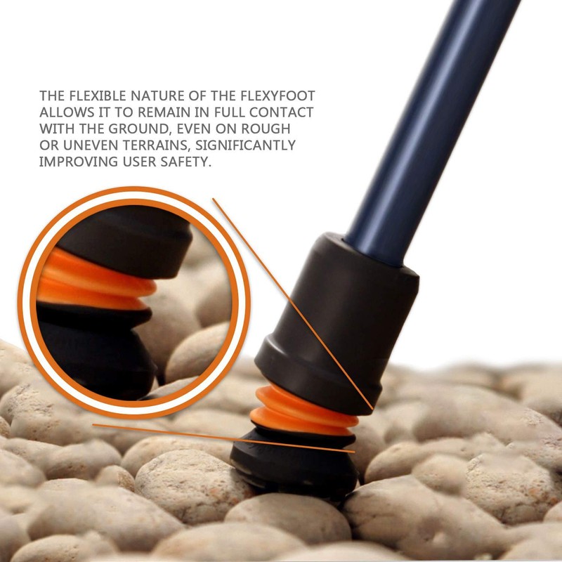 Flexyfoot Shock Absorbing Derby Handle Walking Stick – Improved Comfort,