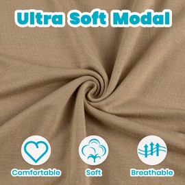 Newborn Baby Knotted Gown, Super Soft Silky Infant Long Sleeve Sleeper with Tie Bottom, Baby Girl and Boy Sleep Gown with Mittens, Bow, and Hat Set,Coming Home Outfit Camel