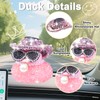 MuMyer Pink and Rose Sparkly Rhinestone Rubber Duck Car Ornaments