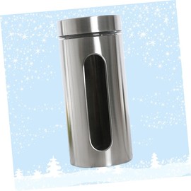 Zerodeko Stainless Steel Food Storage Jar Food Storage Jars Stainless Steel Sealed Can Coffee Canister Glass Containers Food Storage Tank Airtight Sugar Container Visible Decorate