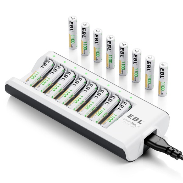 EBL Rechargeable AAA Batteries (ProCyco 1100mAh) 16 Pack 1.2V NiMH Triple AAA Battery with AA AAA Battery Charger
