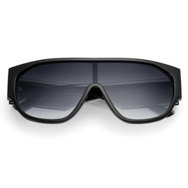 Oversized Aviator Sunglasses Women Men Polarized Trendy Big Siamese Chunky Thick Frame Large UV Protection Black Shades