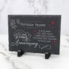15th Wedding Anniversary Slate – Handcrafted Natural Stone Plaque with