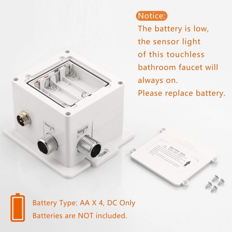 Derpras Touchless Bathroom Faucet with Automatic Sensor Function, Bathroom Sink