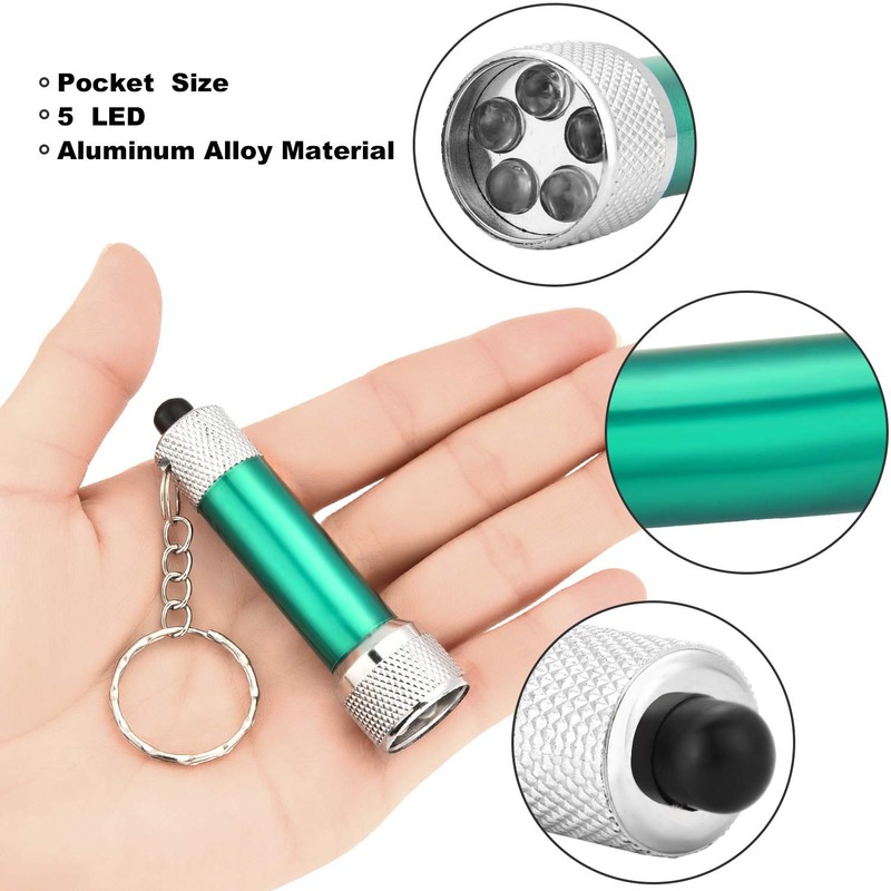 Tatuo 20 Pieces Mini Flashlights Keychain 5 Bulbs LED Keychain