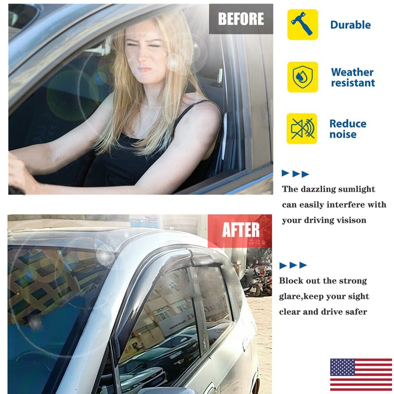 TONOYTIM Side Window Visors Wind Deflectors for Nissan Altima 2019