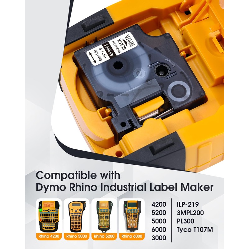 Replacement for Dymo 18051 Compatible Industrial Heat Shrink Tube Labels