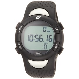 Arias WW19030HRPM-01 Digital Dash Heart Rate Pedometer, Waterproof, Multi-functional, Backlight, Urethane Strap, Black, Black