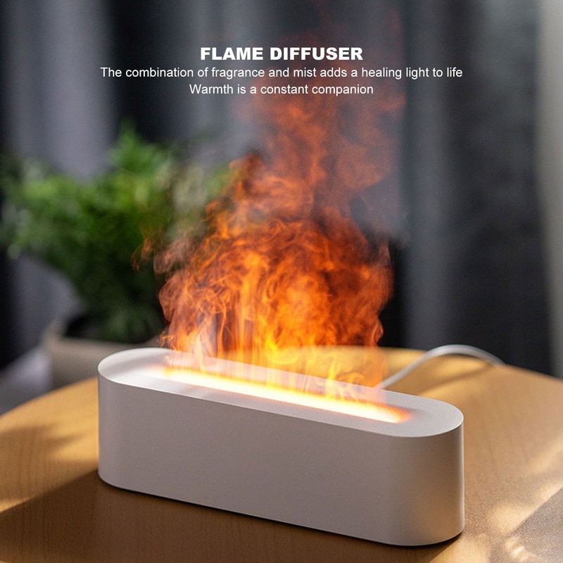 Simulated Flame Air Aroma Diffuser Humidifier 7 Color Fire Air