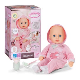 Baby Annabell Hannah Spiel mit Mir 36cm, Babypuppe mit 5 Funktionen, weichem Stoffkörper und Accessoires, 36cm große Puppe, für Kinder ab 1 Jahr, 711002 Zapf Creation