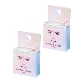 2PCS Brow Mapping String Pre Inked Eyebrow Mapping String an Essential Cosmetic Tool for Microblading and Waxing Easy to Use White and Black Ink Eyebrow Thread Brow Marker