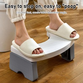 Taburete Plegable para Orinal, Taburete portátil de PP para Orinal en Cuclillas, para Regalos saludables y Viajes (White)