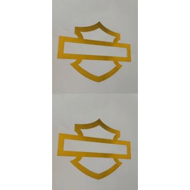 Motorcycle bar and Shield Design Vinyl Decal #2 Piece Moto HD Club 5"x4" (Glossy Gold)