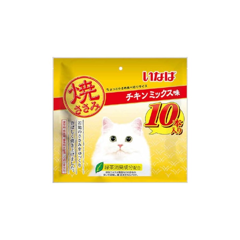 Inaba Grilled Scissors, Chicken Mix Flavor, 10 Bottles