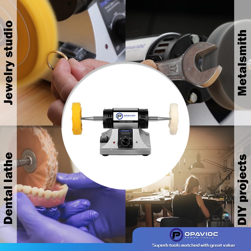 OPAVIOC Jewelry Polisher - Adjustable Variable Speed Bench Grinder Polishing