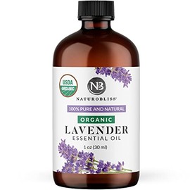 NaturoBliss Organic Lavender Essential Oil, 100% Pure Therapeutic Grade, Premium Quality - 1 fl. Oz / 30 ml - Perfect for Aromatherapy and Relaxation