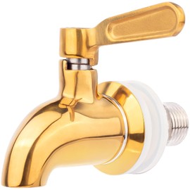 FOODLE Beverage Dispenser Replacement Spigot, Drink Dispenser Stainless Steel Spigot, Polished Gold, Gold Faucet
