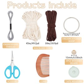 ORIGACH 3 Set DIY Macrame Angel Kits for Beginners, Angels Macrame Christmas Ornament, Boho Macrame Angel Wall Hanging Decor, Handmade Woven Decor for House Living Room Xmas Party