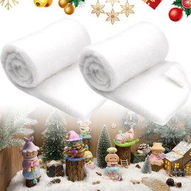 SJUNJIE Pack of 2 Cotton Wool Decorative Christmas 150 x 40 cm Snow Mat Decoration Christmas Soft Cotton Wool Snow Suitable for Standing on Tables Fireplaces Stairs Windows and Door Frames