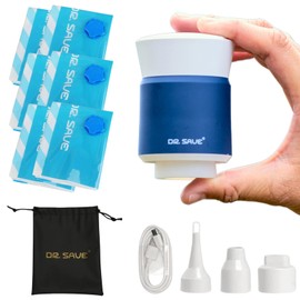 DR.SAVE Alpha Power Portable Air Pump/Vacuum Clothing Compression Bag, Storage Bag (Navy Blue (Konjo), Travel Set (Air Pump + Compression Bag S, M, L 2 each))